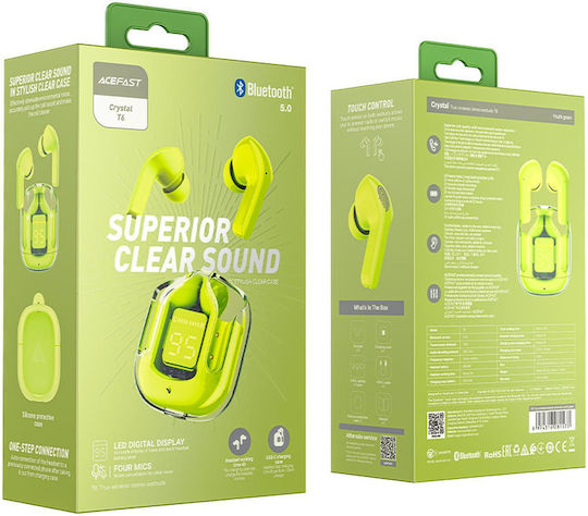 Acefast T6 In-ear Bluetooth Handsfree Earphones with Sweat Resistance and Charging Case Youth Green view 4