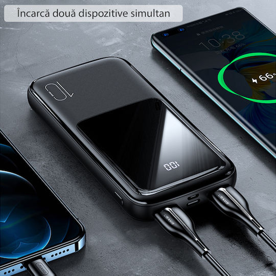 Usams PB58 Power Bank 10000mAh with 2 USB-A Ports Black view 6