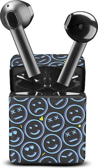 Cellular Line Music Sound Showy Earbud Bluetooth Handsfree Earphones with Charging Case Black Blue