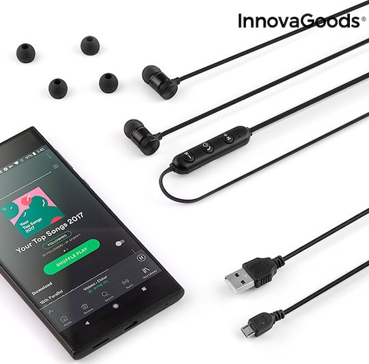 InnovaGoods Magnetic In-ear Bluetooth Handsfree Earphones with Sweat Resistance Black view 5