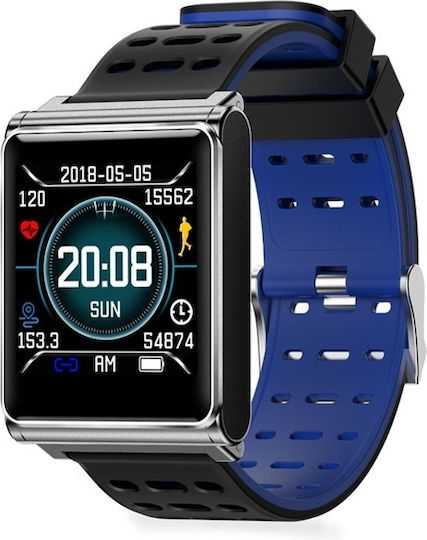 Stainless Steel Smartwatch with Heart Rate Monitor (Black)