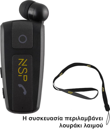NSP BN222 In-ear Bluetooth Handsfree Earphone Lapel Black view 2