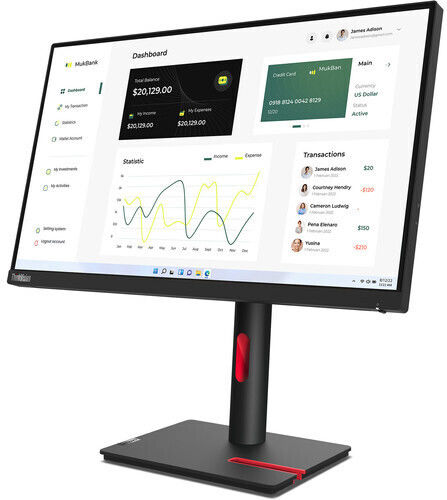 Lenovo ThinkVision T23i-30 IPS Monitor 23" FHD 1920x1080 with Response Time 6ms GTG view 2