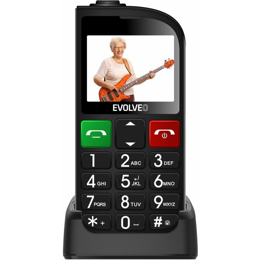 Evolveo EasyPhone FL Dual SIM Mobile with Large Buttons Black view 2