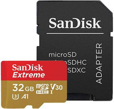 Sandisk Extreme microSDHC 32GB U3 V30 A1 UHS-I 100MB/s with Adapter view 3