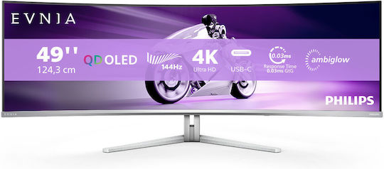 Philips 49M2C8900L/00 Ultrawide QD-OLED HDR Curved Monitor 48.9" 5120x1440 144Hz with Response Time 0.03ms GTG