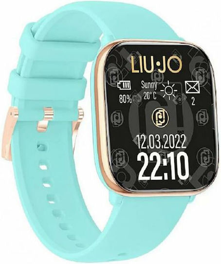Liu Jo Voice Rainbow Smartwatch with Heart Rate Monitor (Gold with Light Blue Strap) view 1