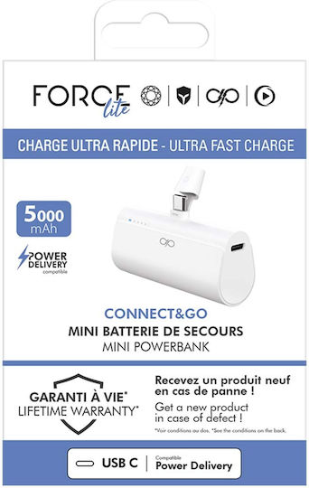 Force Power Power Bank 5000mAh 20W Power Delivery White view 4