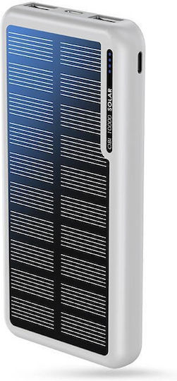 Boompods Obi Solar Power Bank 10000mAh with 2 USB-A Ports and USB-C Port White view 3
