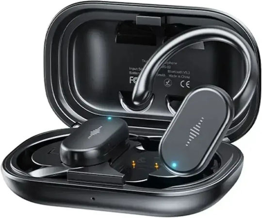 WK WS-02 Earbud Bluetooth Handsfree Earphones with Sweat Resistance and Charging Case Black