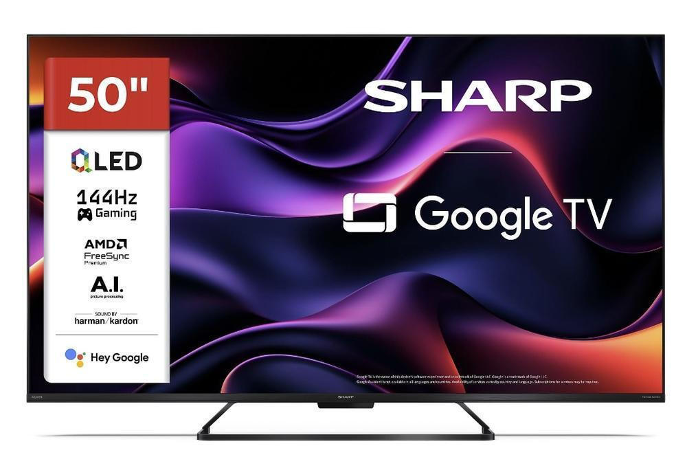 Sharp Smart TV 50" 4K UHD QLED 50HR8465E HDR (2023) – vizualizare 3