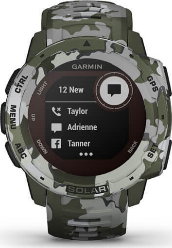 Garmin Instinct Solar 45mm Waterproof Smartwatch with Heart Rate Monitor (Lichen Camo) vue 8