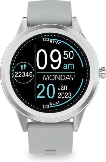 Ksix Globe Aluminium 44mm Smartwatch with Heart Rate Monitor (Silver) view 2