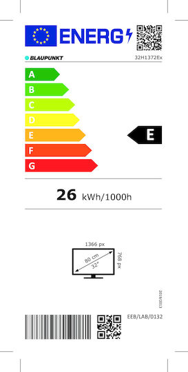 Blaupunkt Television 32" HD Ready LED ΒΝ32Η1372ΕΕΒ (2023)