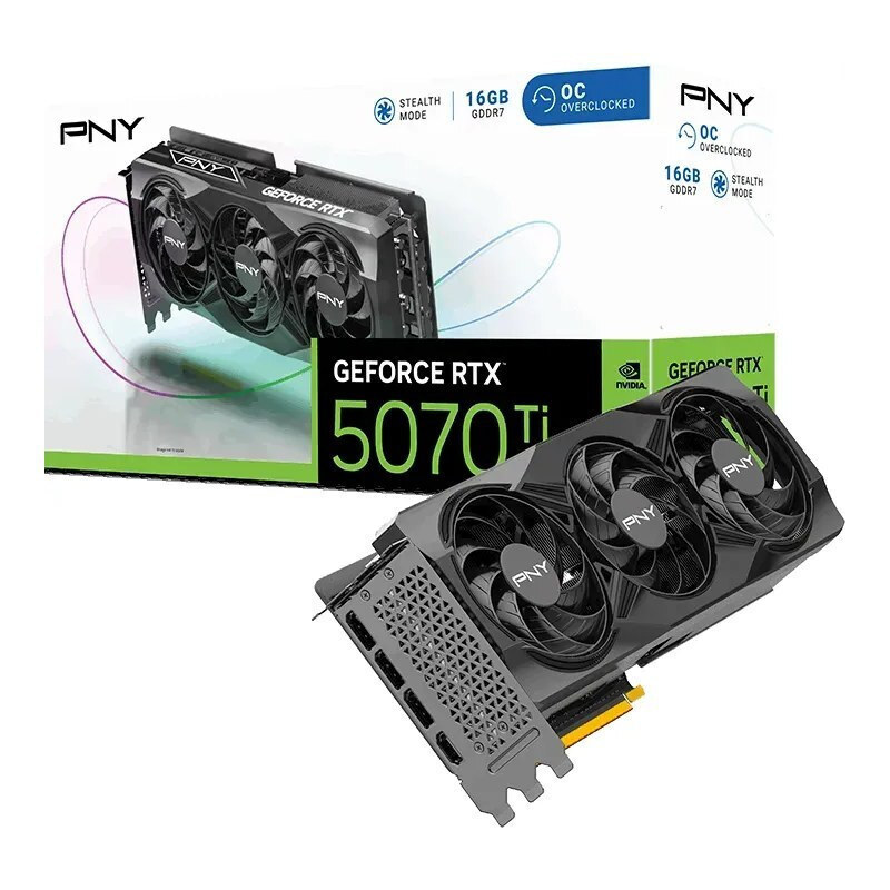 PNY GeForce RTX 5070 Ti 16GB GDDR7 OC Triple Fan Graphics Card VCG5070T16TFXPB1-O view 7