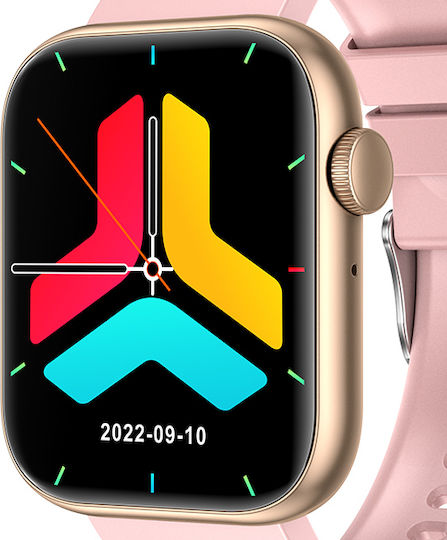3Guys 3GW6703 45mm Smartwatch with Heart Rate Monitor (Pink) view 2