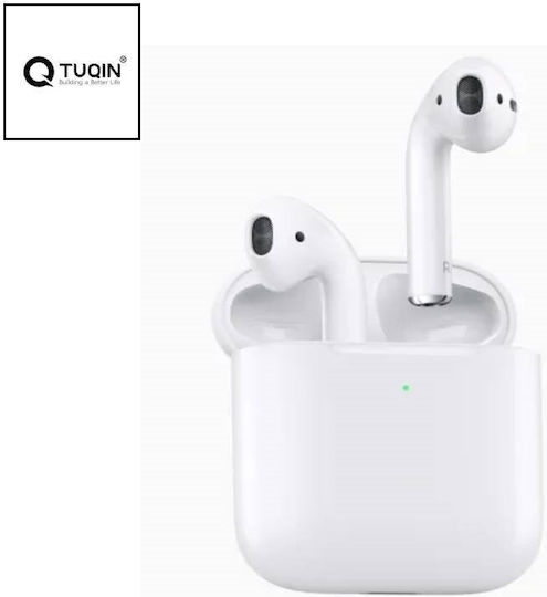 Tuqin QW28 Earbud Bluetooth Handsfree Earphones with Sweat Resistance and Charging Case White