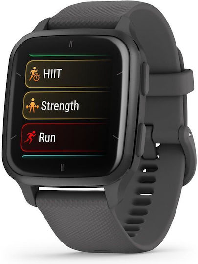 Garmin Venu Sq 2 Aluminium 40mm Waterproof Smartwatch with Heart Rate Monitor (Slate Aluminium Bezel with Shadow Grey Case and Silicone Band) view 2