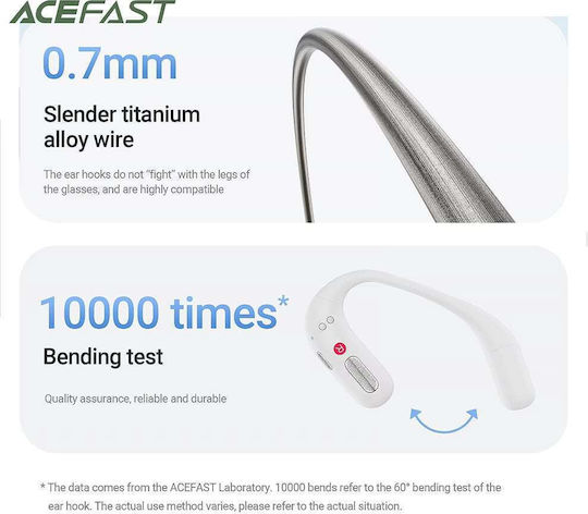 Acefast FA002 Air Open Ear Bluetooth Handsfree Earphones with Sweat Resistance and Charging Case White vue 2