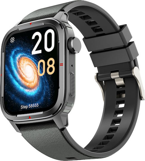 Smartwatch Qatar Idealstore 1.7 Inch Screen Size Ip67 Water Resistant Sleep Monitoring Heart Rate Fitness Bluetooth Call Answering Function Android Ios Connectivity Notifications Facebook Black