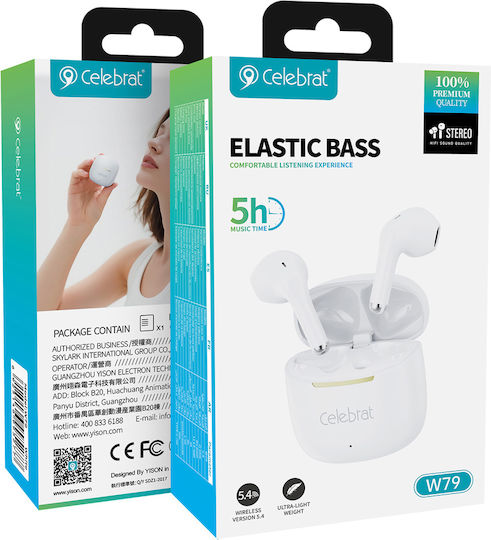 Celebrat W79 Earbud Bluetooth Handsfree Headphones with Charging Case White view 7