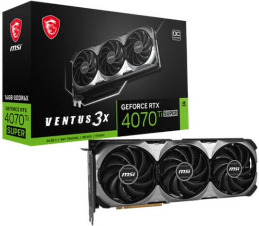MSI GeForce RTX 4070 Ti Super 16GB GDDR6X Ventus 3X OC Graphics Card view 2