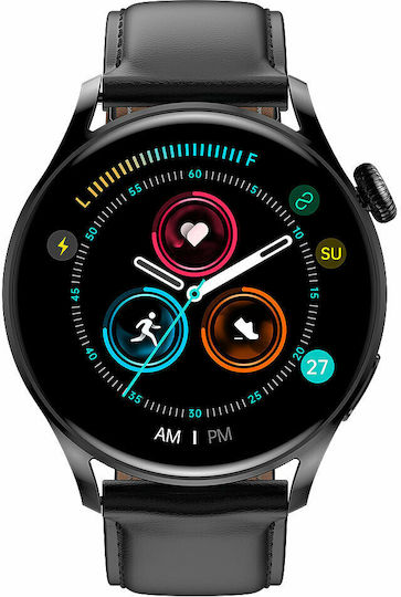 XO Watch 3 46mm with Heart Rate Monitor (Black)