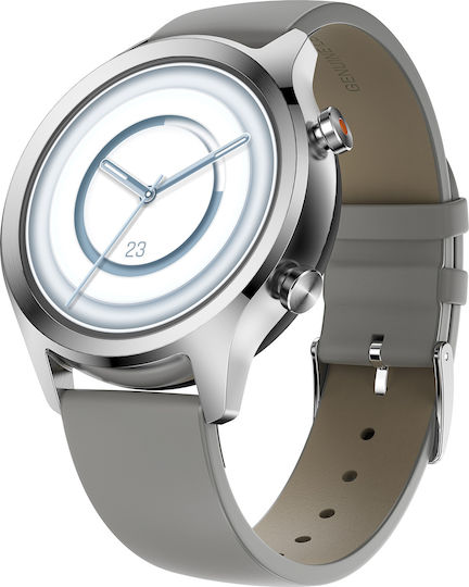 Ticwatch C2+ Stainless Steel Waterproof Smartwatch with Heart Rate Monitor (Platinum)