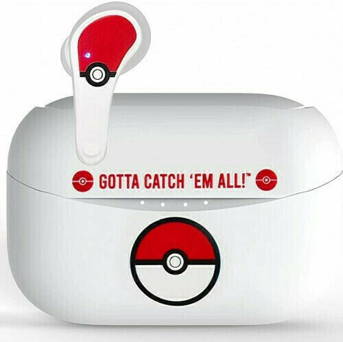 OTL Pokémon Poké ball In-ear Bluetooth Handsfree Earphones with Charging Case White view 3