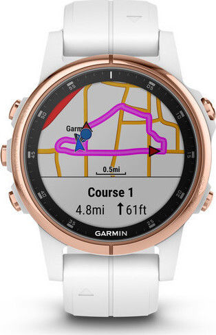 Garmin Fenix 5S Plus Stainless Steel 42mm Waterproof Smartwatch with Heart Rate Monitor (White/Rose Gold) view 2