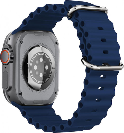 Kiano Solid Smartwatch with Heart Rate Monitor (Black and Blue Stripe) view 2