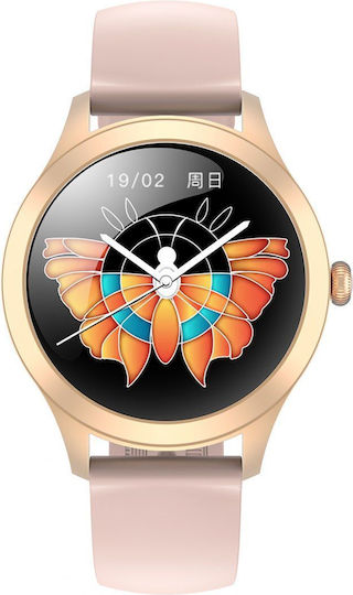 G.Rossi SG009G 38mm Smartwatch with Heart Rate Monitor (Pink Gold)