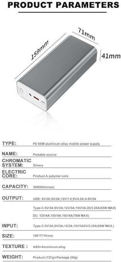 Vektros VB32 Power Bank 30000mAh 65W Power Delivery view 7