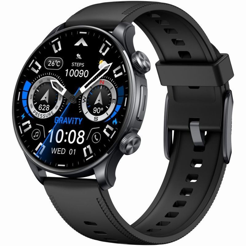 Gravity GT35-1 50mm Smartwatch with Heart Rate Monitor (Black) view 4