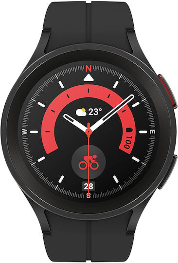 Samsung Galaxy Watch5 Pro Titanium 45mm Waterproof with Heart Rate Monitor (Black) view 1