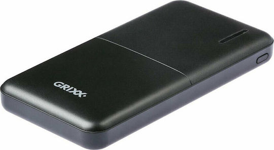 Grixx Power Bank 10000mAh with 2 USB-A Ports Black