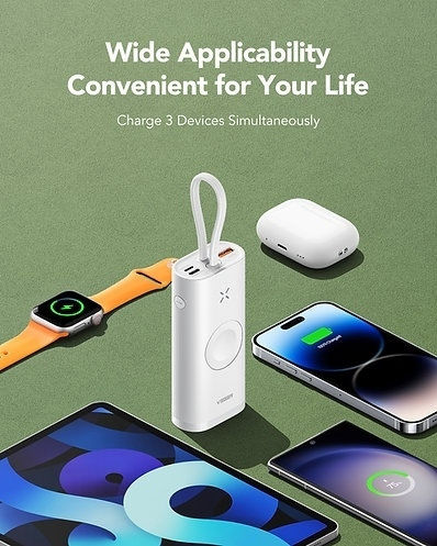 Veger W1162S Power Bank 10000mAh with USB-A Port and USB-C Port White view 3