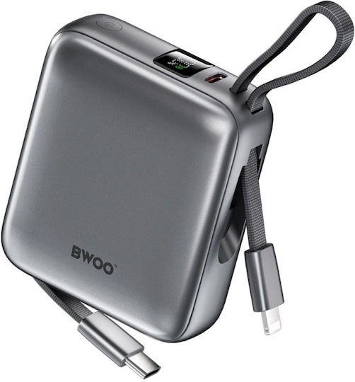 BWOO P74 Power Bank 10000mAh 22.5W with USB-C Port Silver