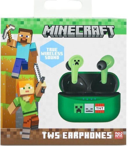 OTL Minecraft In-ear Bluetooth Handsfree Earphones with Charging Case Green Ansicht 3