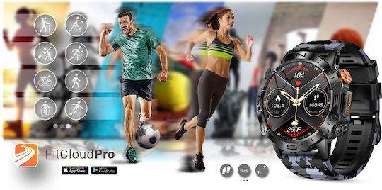 Gravity GT20 46mm Smartwatch with Heart Rate Monitor (Black / Black Camo) view 3