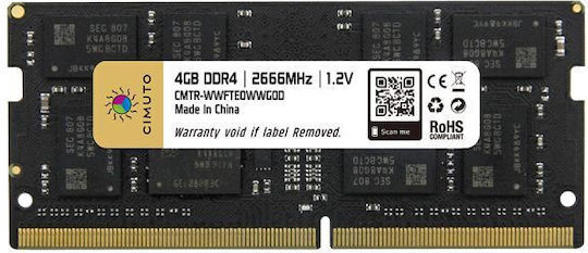 Cimuto DDR4 with Module 1x4GB and Speed 2666 for Laptop DDTFK4MBM view 2