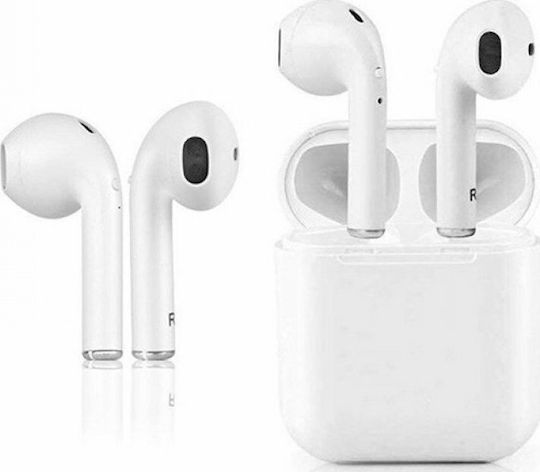 I8S Earbud Bluetooth Handsfree Earphones with Charging Case White view 2