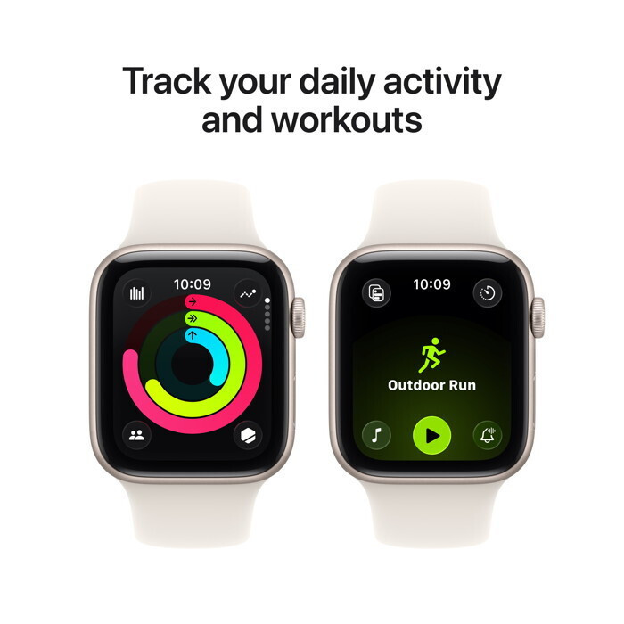 Apple Watch SE 3 Aluminium 40mm Waterproof with Heart Rate Monitor (Starlight Aluminium Case with Starlight Sport Band - S/M) view 5