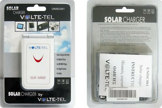 Volte-Tel SC001 Solar Power Bank 1000mAh with USB-A Port White view 2