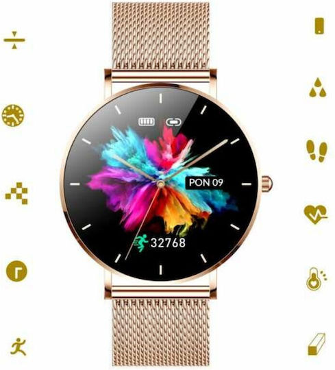 Manta Alexa Smartwatch with Heart Rate Monitor (Gold) view 2