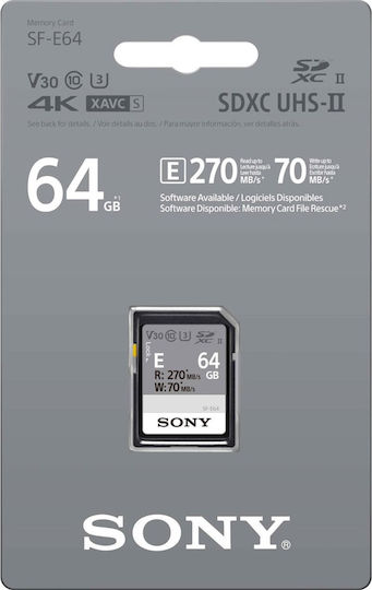 Sony E Series SDXC 64GB Class 10 U3 V30 UHS-II view 2