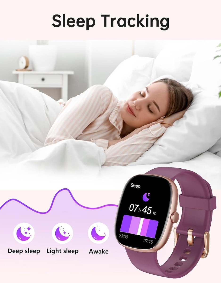 Huakua Smartwatch with Heart Rate Monitor (Purple) view 5