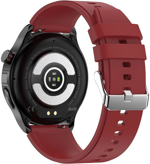 Tk22 1.39 Inch Ip67 Waterproof Silicone Band Smart Watch Supports Ecg Non-invasive Blood Sugar Red view 3