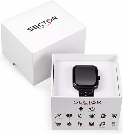 Sector S-03 Pro Aluminium 45mm Smartwatch with Heart Rate Monitor (Black) view 2