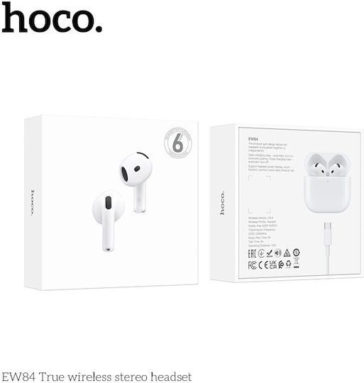 Hoco EW84 Earbud Bluetooth Handsfree Earphones with Sweat Resistance and Charging Case White view 6